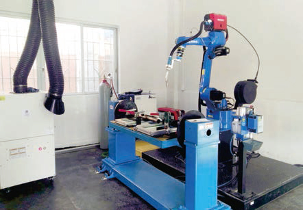 Industrial robot welding workstation