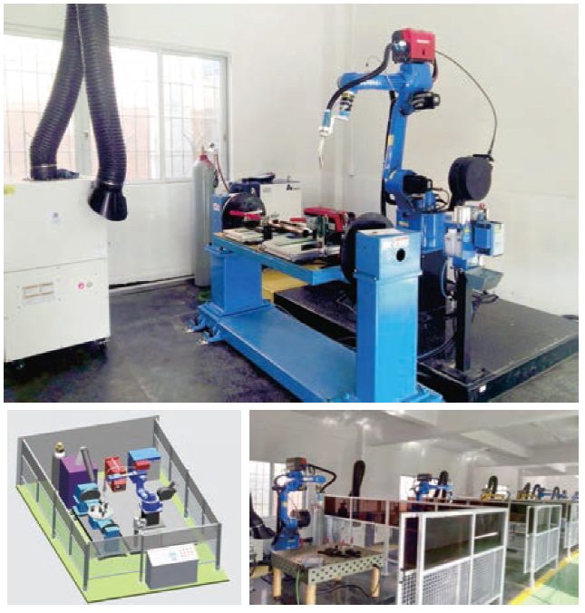 Industrial robot welding workstation