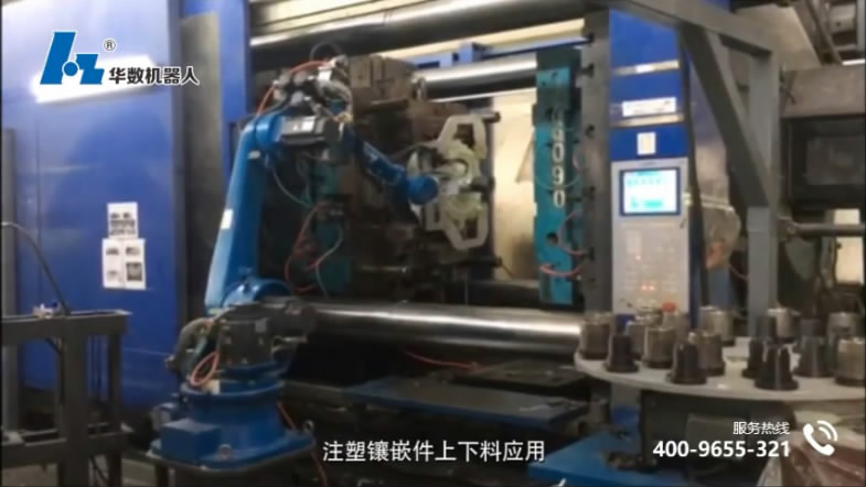 video of Injection molding feeding and blanking